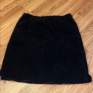 Black Suede above the knee skirt